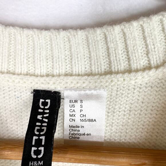 H&M Off White Cropped Sweater Vest Small - Picture 3 of 4